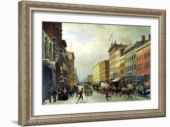 Street Scene in New York-Hippolyte Victor Valentin Sebron-Framed Giclee Print