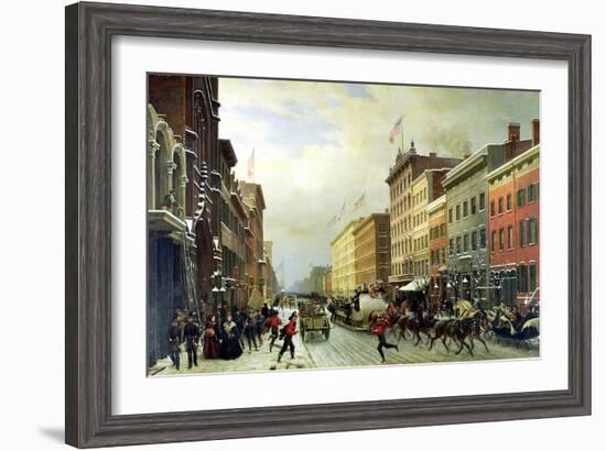 Street Scene in New York-Hippolyte Victor Valentin Sebron-Framed Giclee Print