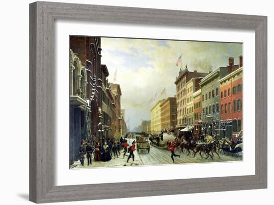 Street Scene in New York-Hippolyte Victor Valentin Sebron-Framed Giclee Print