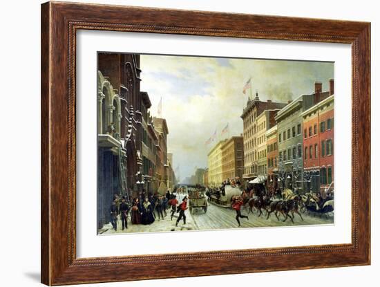 Street Scene in New York-Hippolyte Victor Valentin Sebron-Framed Giclee Print