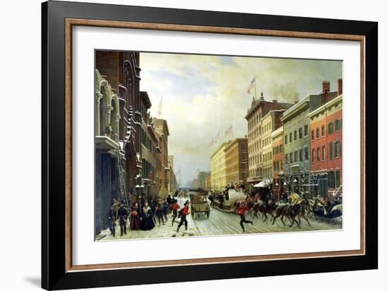 Street Scene in New York-Hippolyte Victor Valentin Sebron-Framed Giclee Print
