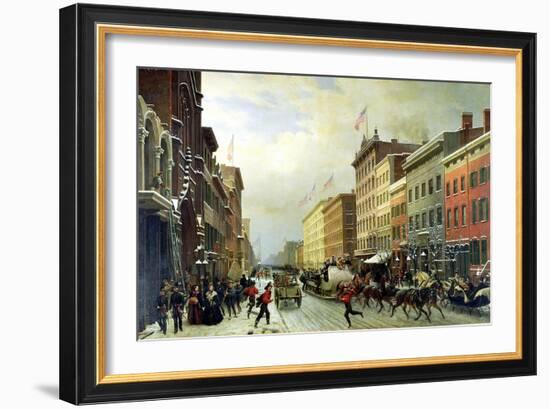 Street Scene in New York-Hippolyte Victor Valentin Sebron-Framed Giclee Print