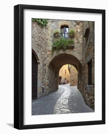 Street Scene in Old Town, Pals, Costa Brava, Catalonia, Spain, Europe-Stuart Black-Framed Photographic Print