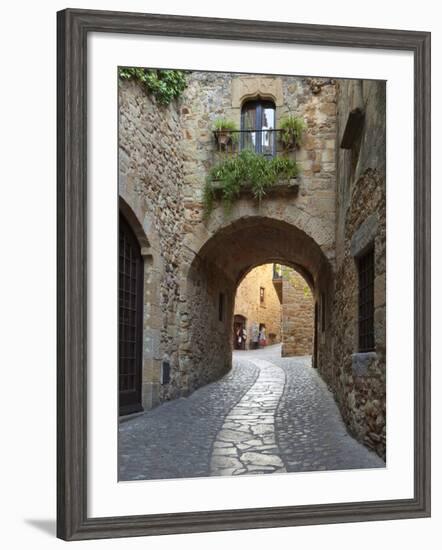 Street Scene in Old Town, Pals, Costa Brava, Catalonia, Spain, Europe-Stuart Black-Framed Photographic Print