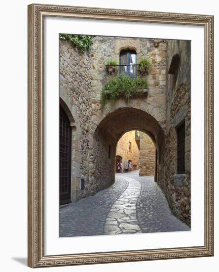 Street Scene in Old Town, Pals, Costa Brava, Catalonia, Spain, Europe-Stuart Black-Framed Photographic Print