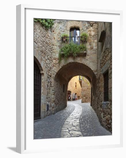 Street Scene in Old Town, Pals, Costa Brava, Catalonia, Spain, Europe-Stuart Black-Framed Photographic Print