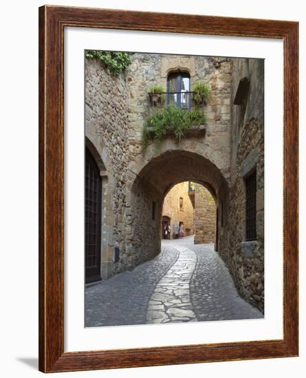 Street Scene in Old Town, Pals, Costa Brava, Catalonia, Spain, Europe-Stuart Black-Framed Photographic Print