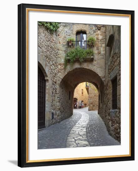 Street Scene in Old Town, Pals, Costa Brava, Catalonia, Spain, Europe-Stuart Black-Framed Photographic Print