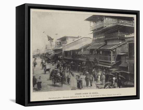 Street Scene in Osaka-null-Framed Premier Image Canvas