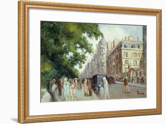 Street Scene in Paris; Scene De Rue a Paris, 1935-37-Maximilien Luce-Framed Giclee Print