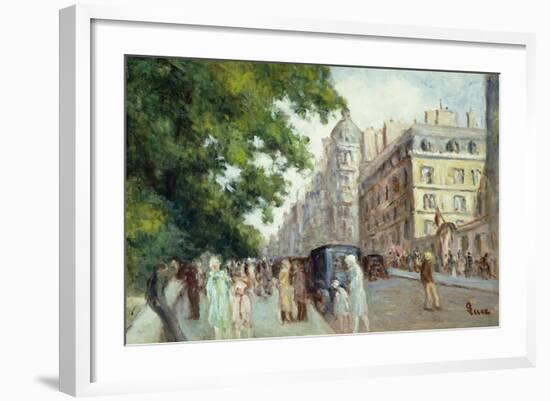 Street Scene in Paris; Scene De Rue a Paris, 1935-37-Maximilien Luce-Framed Giclee Print