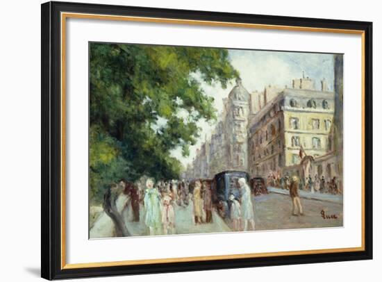 Street Scene in Paris; Scene De Rue a Paris, 1935-37-Maximilien Luce-Framed Giclee Print