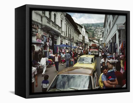 Street Scene in Quito, Ecuador-Charles Sleicher-Framed Premier Image Canvas