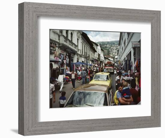 Street Scene in Quito, Ecuador-Charles Sleicher-Framed Photographic Print