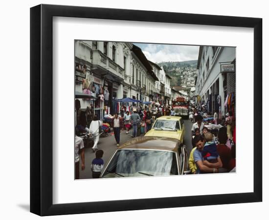 Street Scene in Quito, Ecuador-Charles Sleicher-Framed Photographic Print