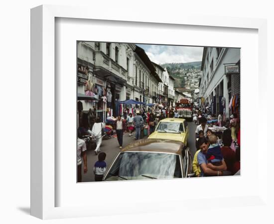 Street Scene in Quito, Ecuador-Charles Sleicher-Framed Photographic Print