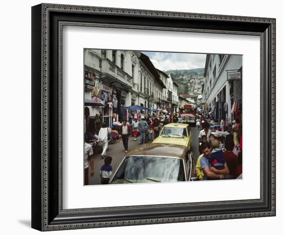 Street Scene in Quito, Ecuador-Charles Sleicher-Framed Photographic Print