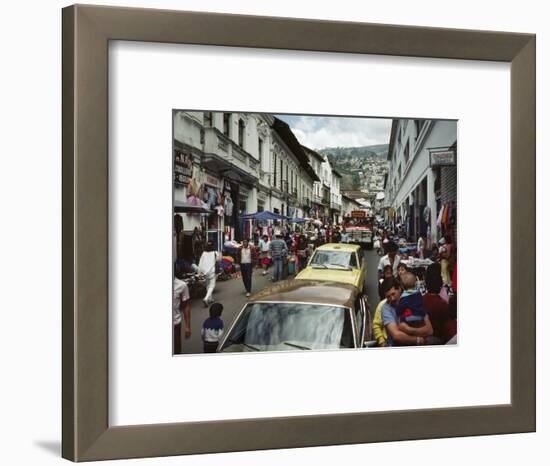 Street Scene in Quito, Ecuador-Charles Sleicher-Framed Photographic Print