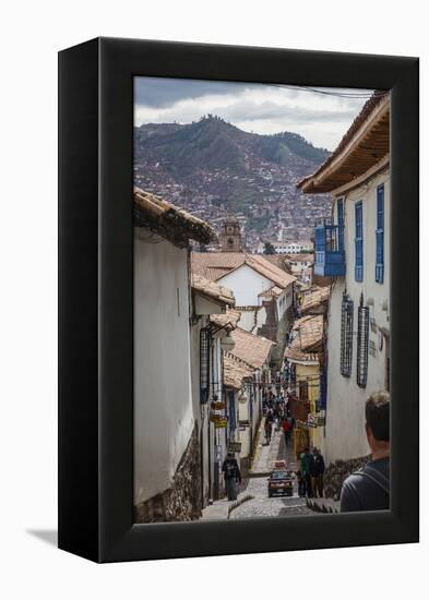 Street Scene in San Blas Neighbourhood, Cuzco, UNESCO World Heritage Site, Peru, South America-Yadid Levy-Framed Premier Image Canvas