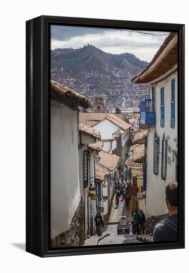 Street Scene in San Blas Neighbourhood, Cuzco, UNESCO World Heritage Site, Peru, South America-Yadid Levy-Framed Premier Image Canvas