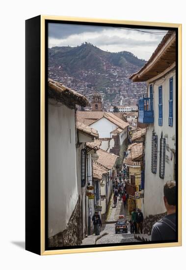 Street Scene in San Blas Neighbourhood, Cuzco, UNESCO World Heritage Site, Peru, South America-Yadid Levy-Framed Premier Image Canvas