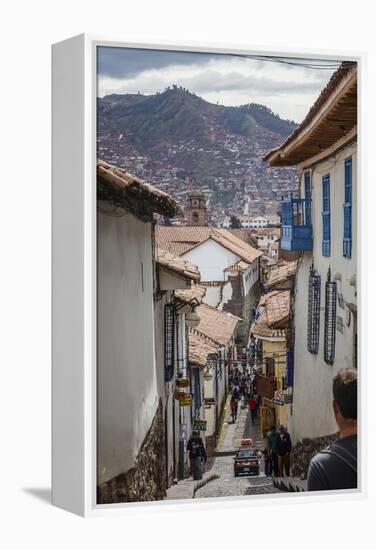 Street Scene in San Blas Neighbourhood, Cuzco, UNESCO World Heritage Site, Peru, South America-Yadid Levy-Framed Premier Image Canvas