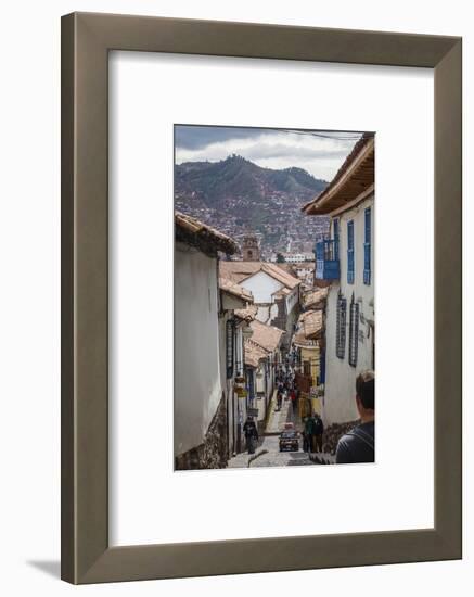 Street Scene in San Blas Neighbourhood, Cuzco, UNESCO World Heritage Site, Peru, South America-Yadid Levy-Framed Photographic Print