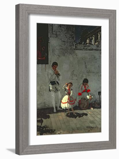 Street Scene in Seville-Thomas Cowperthwait Eakins-Framed Giclee Print