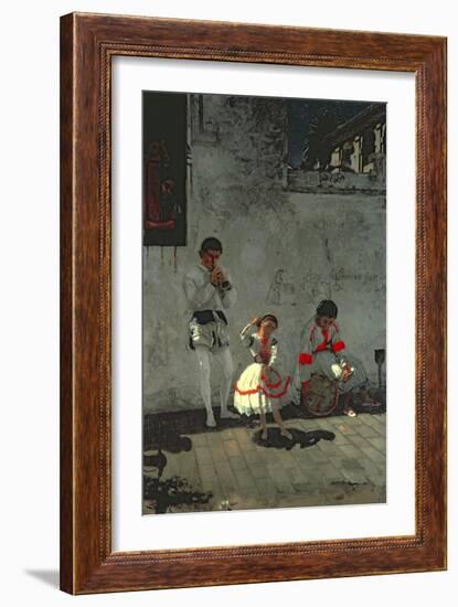 Street Scene in Seville-Thomas Cowperthwait Eakins-Framed Giclee Print