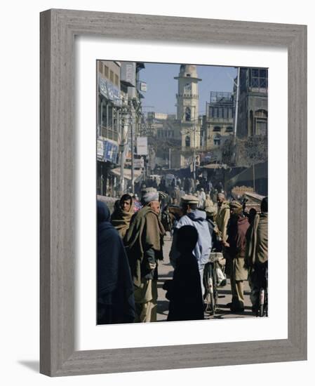 Street Scene in the Bazaar, Peshawar, North West Frontier Province, Pakistan, Asia-Robert Harding-Framed Photographic Print