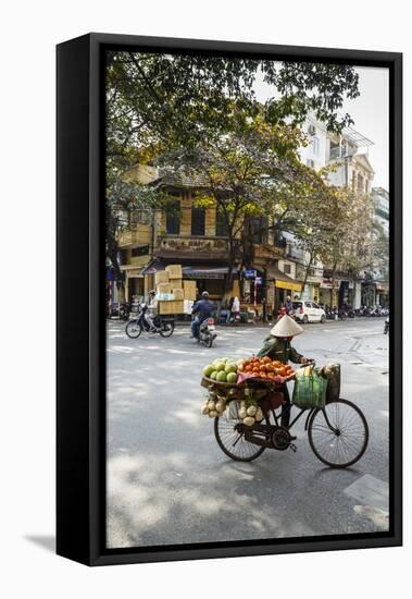 Street Scene in the Old Quarter, Hanoi, Vietnam, Indochina, Southeast Asia, Asia-Yadid Levy-Framed Premier Image Canvas