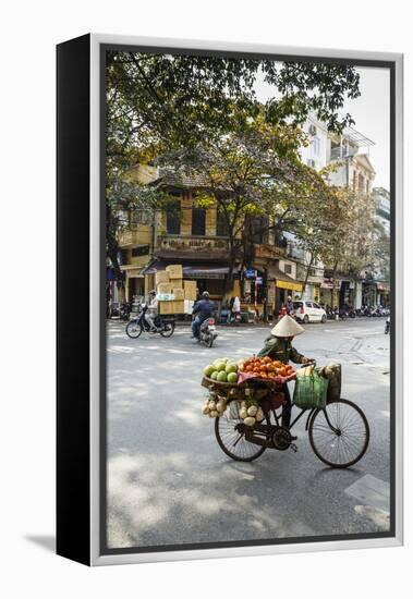 Street Scene in the Old Quarter, Hanoi, Vietnam, Indochina, Southeast Asia, Asia-Yadid Levy-Framed Premier Image Canvas