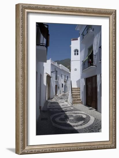 Street Scene in the 'White' Town of Frigiliana, Andalucia, Spain-Natalie Tepper-Framed Photo