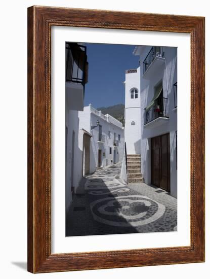 Street Scene in the 'White' Town of Frigiliana, Andalucia, Spain-Natalie Tepper-Framed Photo