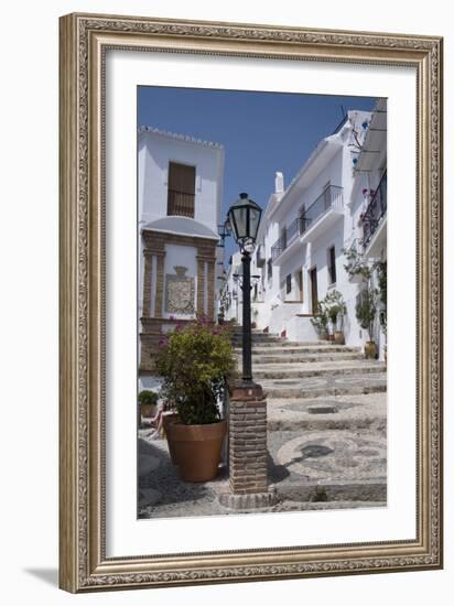 Street Scene in the 'White' Town of Frigiliana, Andalucia, Spain-Natalie Tepper-Framed Photo