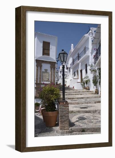 Street Scene in the 'White' Town of Frigiliana, Andalucia, Spain-Natalie Tepper-Framed Photo