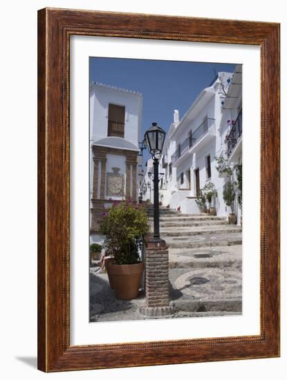 Street Scene in the 'White' Town of Frigiliana, Andalucia, Spain-Natalie Tepper-Framed Photo