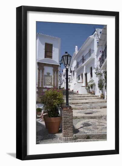 Street Scene in the 'White' Town of Frigiliana, Andalucia, Spain-Natalie Tepper-Framed Photo