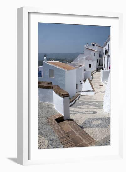 Street Scene in the 'White' Town of Frigiliana, Andalucia, Spain-Natalie Tepper-Framed Photo