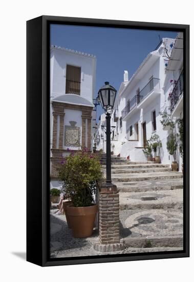 Street Scene in the 'White' Town of Frigiliana, Andalucia, Spain-Natalie Tepper-Framed Stretched Canvas