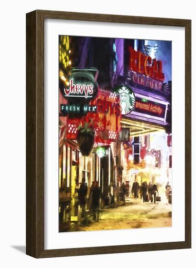 Street Scene in Times Square-Philippe Hugonnard-Framed Giclee Print