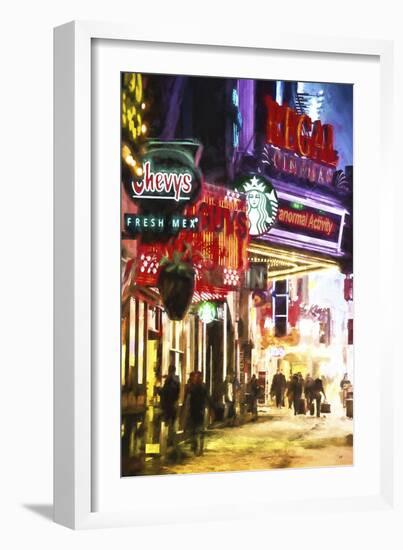 Street Scene in Times Square-Philippe Hugonnard-Framed Giclee Print