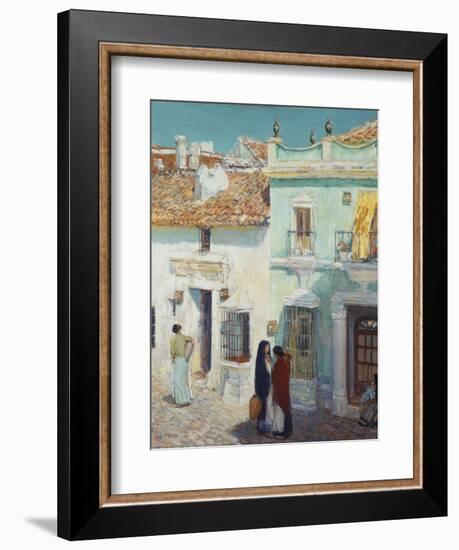 Street Scene, La Ronda, Spain, 1910-Childe Hassam-Framed Giclee Print