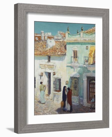 Street Scene, La Ronda, Spain, 1910-Childe Hassam-Framed Giclee Print