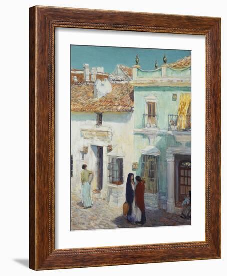 Street Scene, La Ronda, Spain, 1910-Childe Hassam-Framed Giclee Print