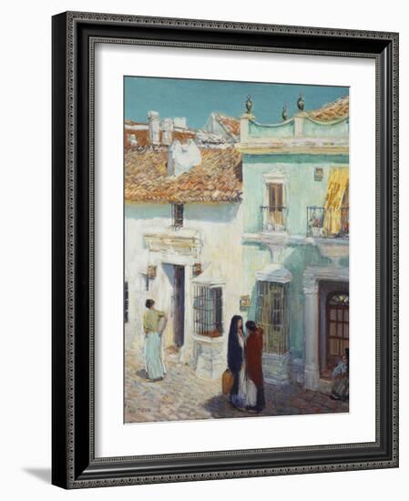 Street Scene, La Ronda, Spain, 1910-Childe Hassam-Framed Giclee Print