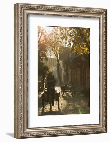 Street scene, Lijiang, UNESCO World Heritage Site, Yunnan, China, Asia-Ian Trower-Framed Photographic Print