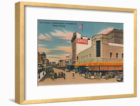 'Street Scene, Looking North on Franklin St., Tampa, Florida', c1940s-Unknown-Framed Giclee Print