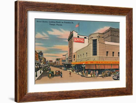 'Street Scene, Looking North on Franklin St., Tampa, Florida', c1940s-Unknown-Framed Giclee Print