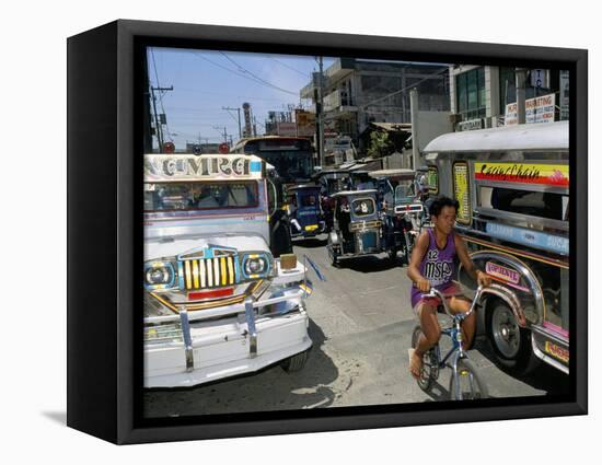 Street Scene, Manila, Island of Luzon, Philippines, Southeast Asia-Bruno Barbier-Framed Premier Image Canvas